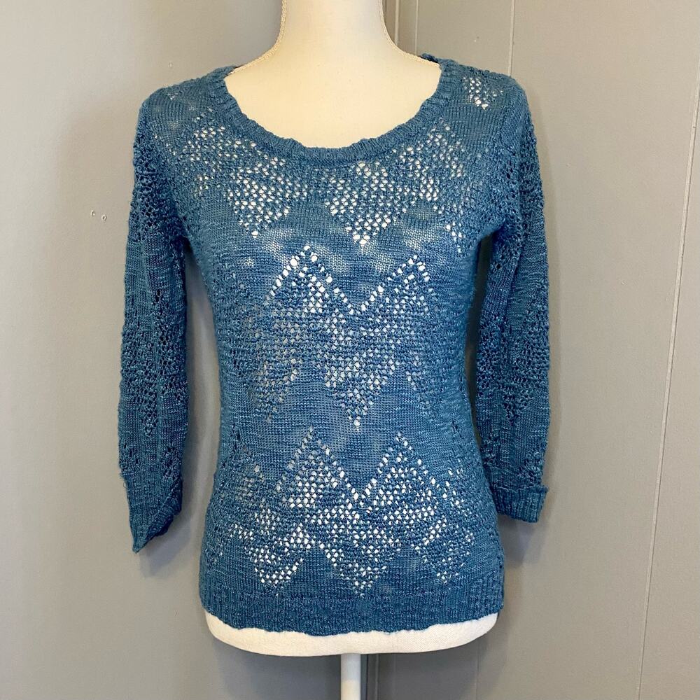 Pink Republic Crochet Knit Pullover Sweater